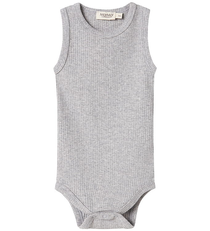 MarMar Body u/æ - Rib - Sleeveless - Noos - Lysegråmeleret MarMar Body u/æ - Rib - Sleeveless - Noos - Lysegråmeleret