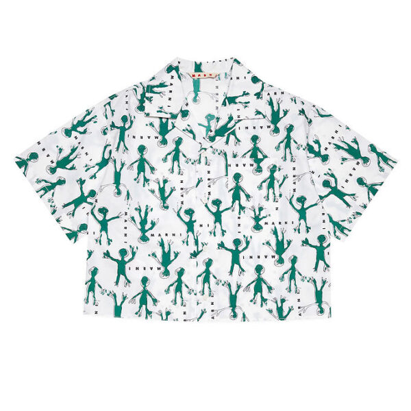 Marni Skjorte - Hvid/Grøn