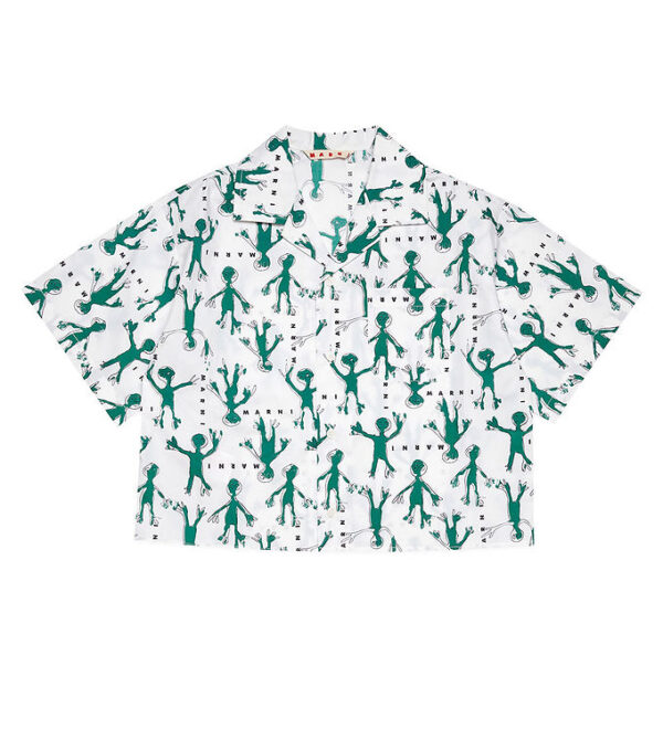 Marni Skjorte - Hvid/Grøn