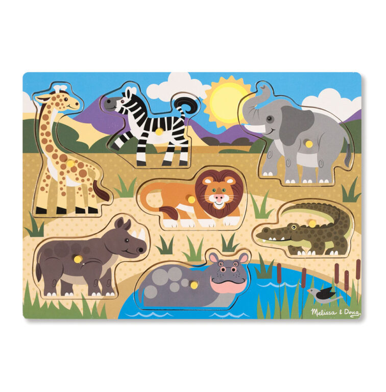 Melissa & Doug | Knoppuslespil i træ Safari