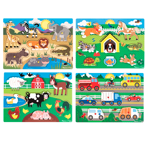 Melissa & Doug | Knoppuslespil i træ