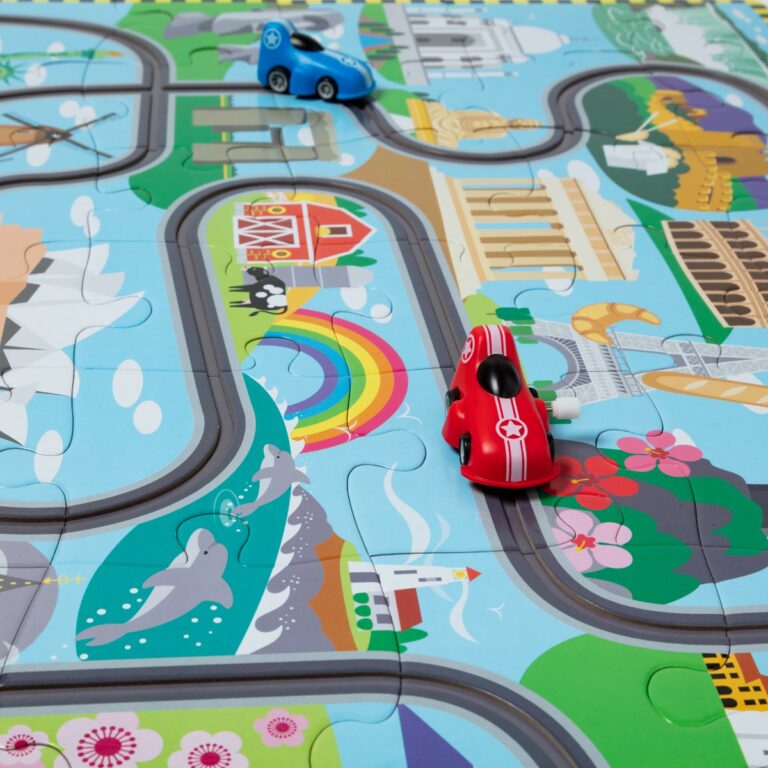 Melissa & Doug | Puslespil m. 48 brk - Jorden rundt, inkl 2 biler