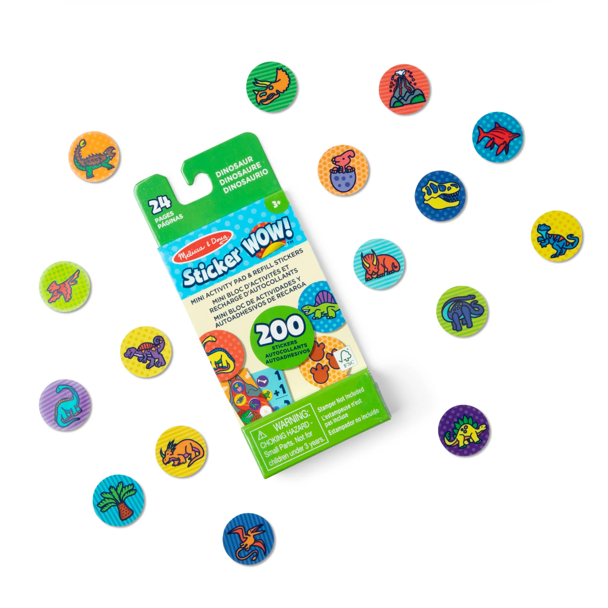 Melissa & Doug | Sticker WOW! tilbehør refill - Dinosaur, 200 stk