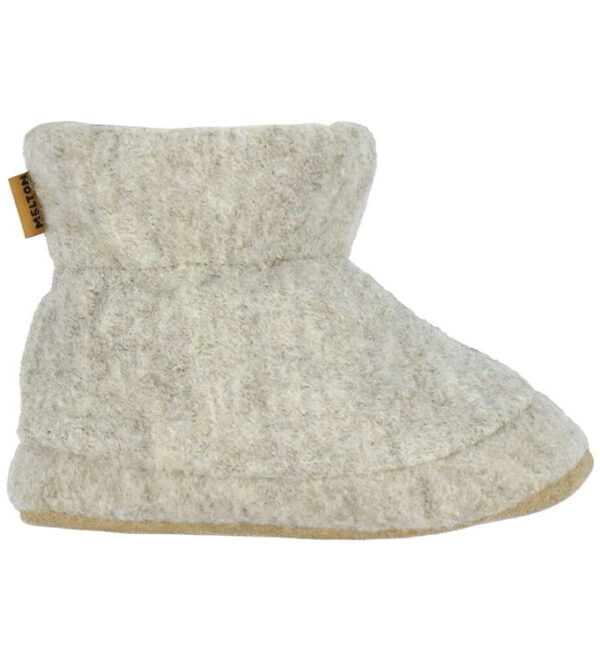 Melton Hjemmesko - Uld - Beige Melange