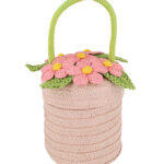 Meri Meri Stråtaske - Blomster - Kurv - 13x18 cm - Rosa