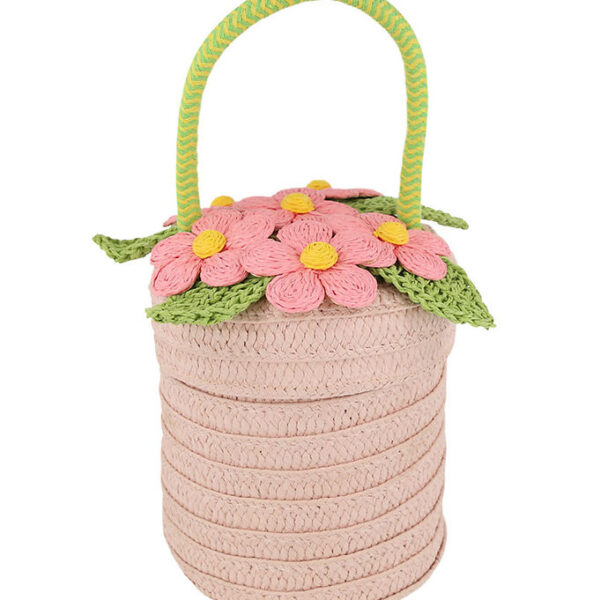 Meri Meri Stråtaske - Blomster - Kurv - 13x18 cm - Rosa