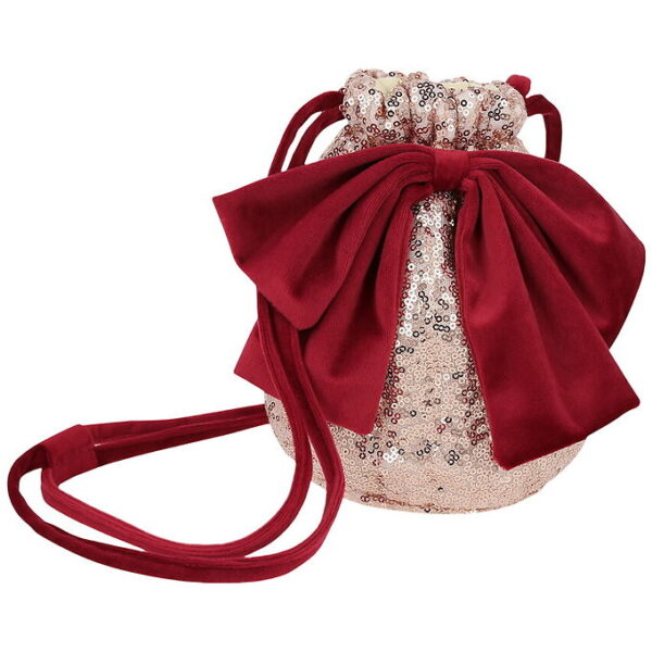 Meri Meri Taske - Rosa palietter/Rød Sløjfe