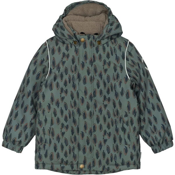 Mikk-Line Vinterjakke - Recycled - Balsam Green m. Print