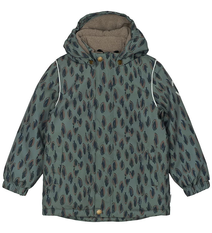 Mikk-Line Vinterjakke - Recycled - Balsam Green m. Print