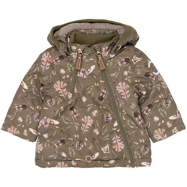 Mikk-Line Vinterjakke - Recycled - Burnt Olive m. Print