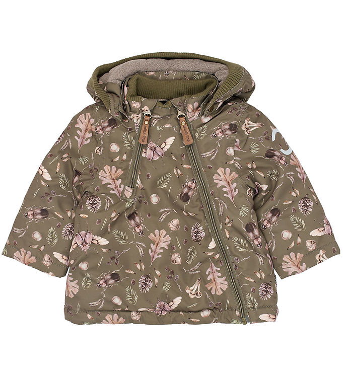 Mikk-Line Vinterjakke - Recycled - Burnt Olive m. Print Mikk-Line Vinterjakke - Recycled - Burnt Olive m. Print