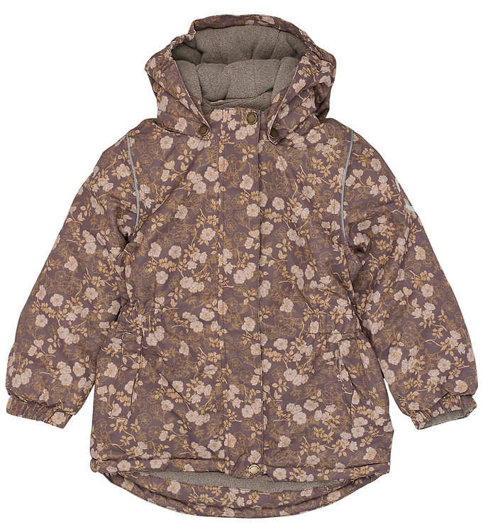 Mikk-Line Vinterjakke - Recycled - Sparrow m. Blomster