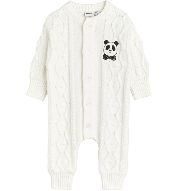 Mini Rodini Heldragt - Strik - Off White m. Panda