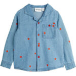 Mini Rodini Skjorte - Denim - Blå m. Hjerter
