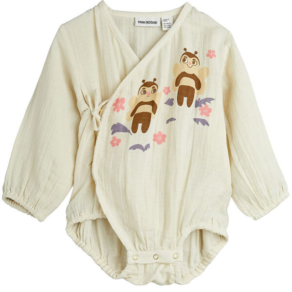 Mini Rodini Slå-om Body l/æ - Offwhite m. Bier