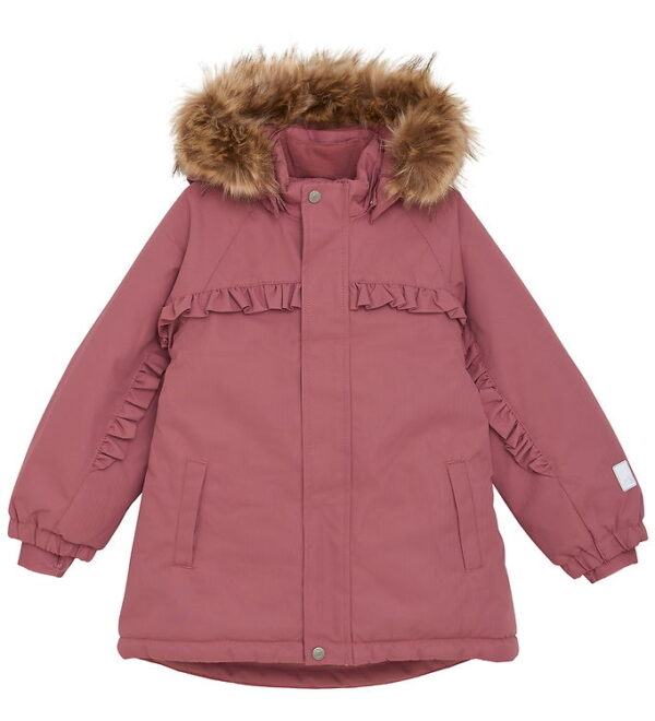 Minymo Vinterjakke - Withered Rose m. Flæser