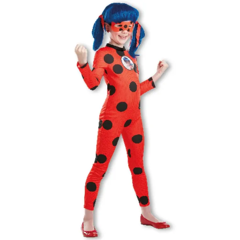 Miraculous Ladybug Classic kostume med maske str. 3-4 år