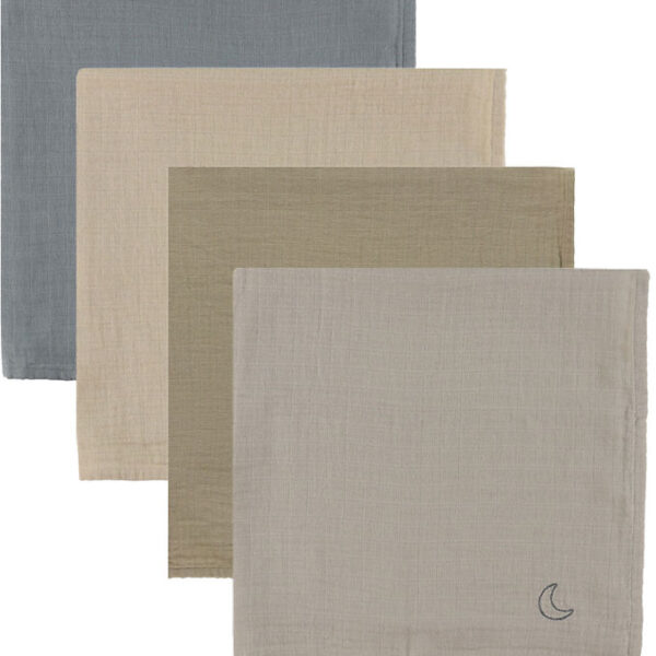Moonboon Stofbleer - Musselin - 4-pak - Blue Mix