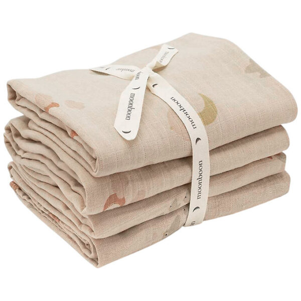 Moonboon Stofbleer - Musselin - 4-pak - Over The Moon Nature