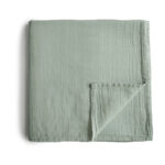 Mushie Swaddle Sage