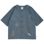 Müsli Skjorte - Sea - Chambray m. Broderi