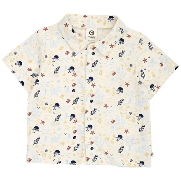 Müsli Skjorte k/æ - Sea - Tofu/Hemp/Navy