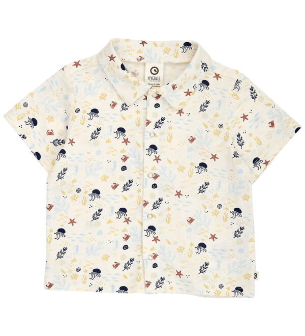 Müsli Skjorte k/æ - Sea - Tofu/Hemp/Navy