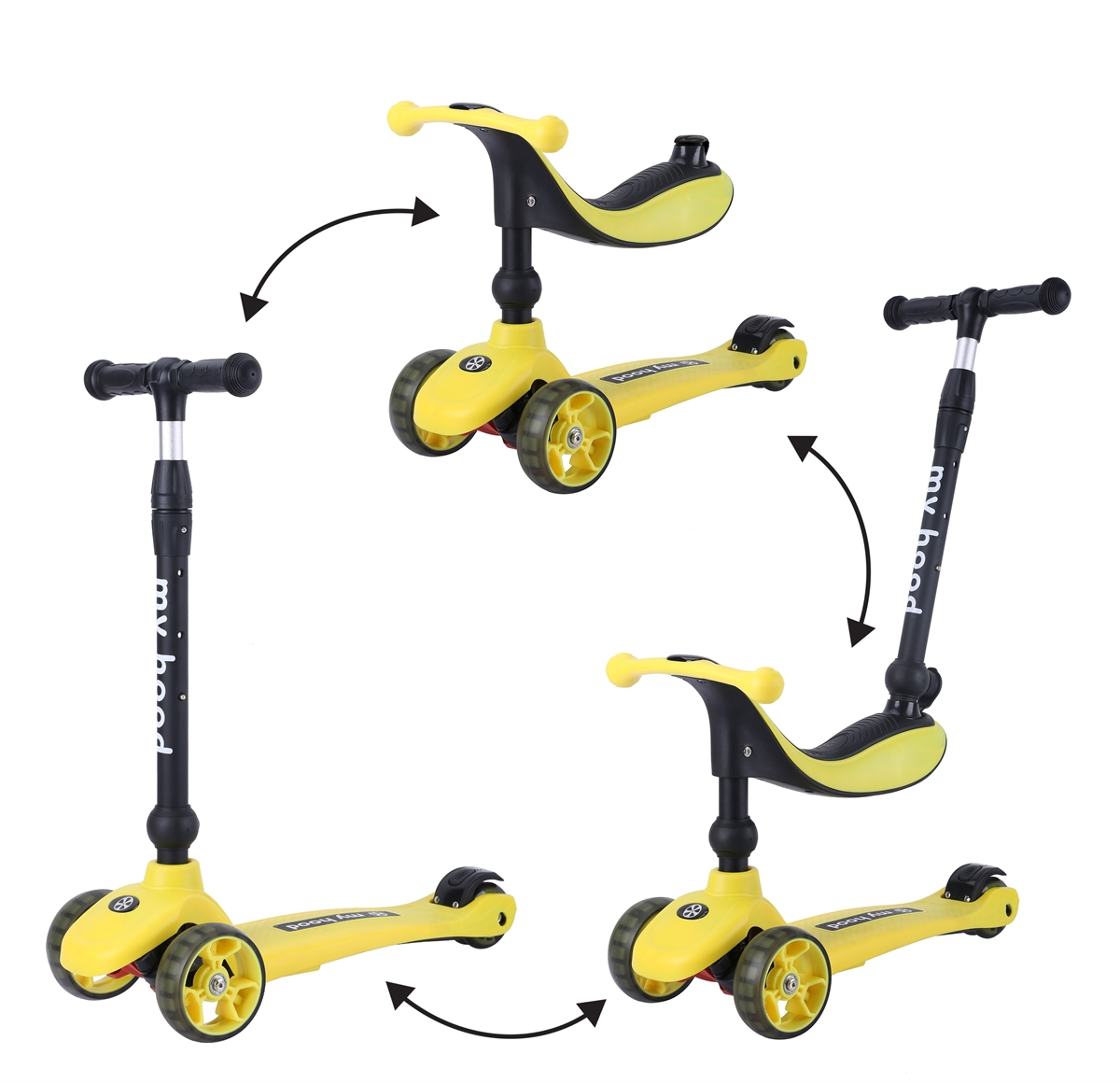 My Hood | Løbehjul/Løbecykel - Kick'n'Ride, Gul