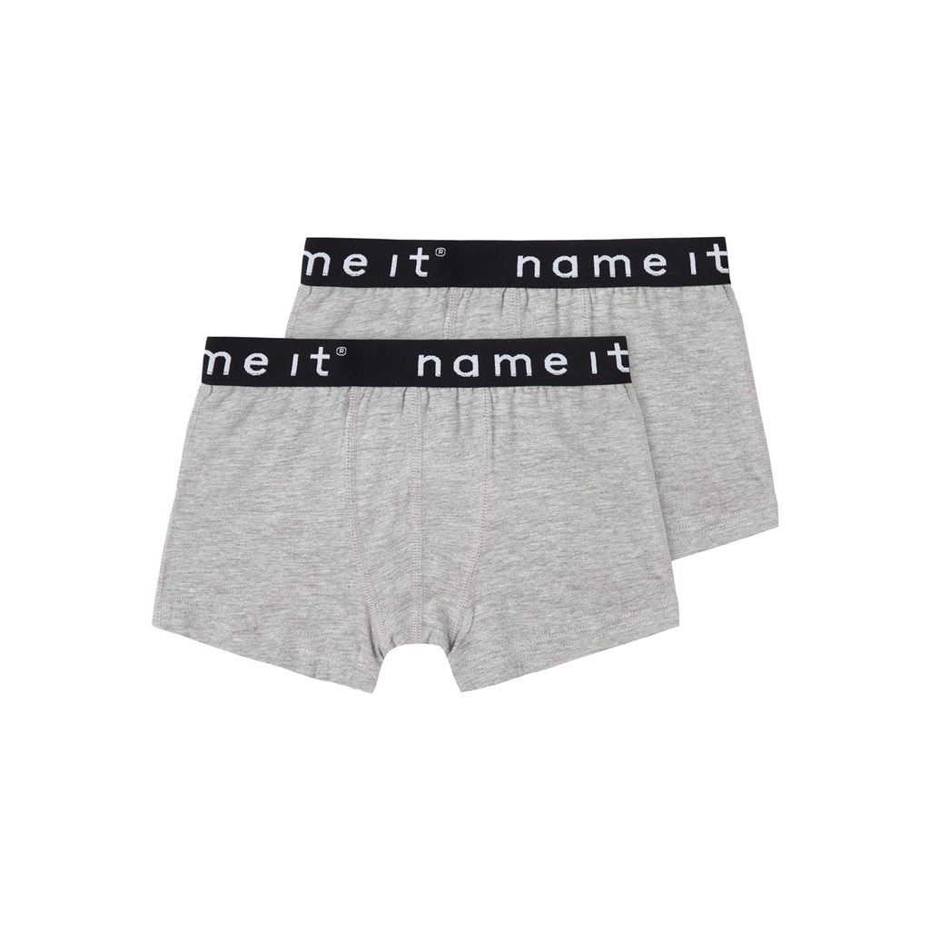 NAME IT 2-Pak Basis Boksershorts Grå NAME IT 2-Pak Basis Boksershorts Grå