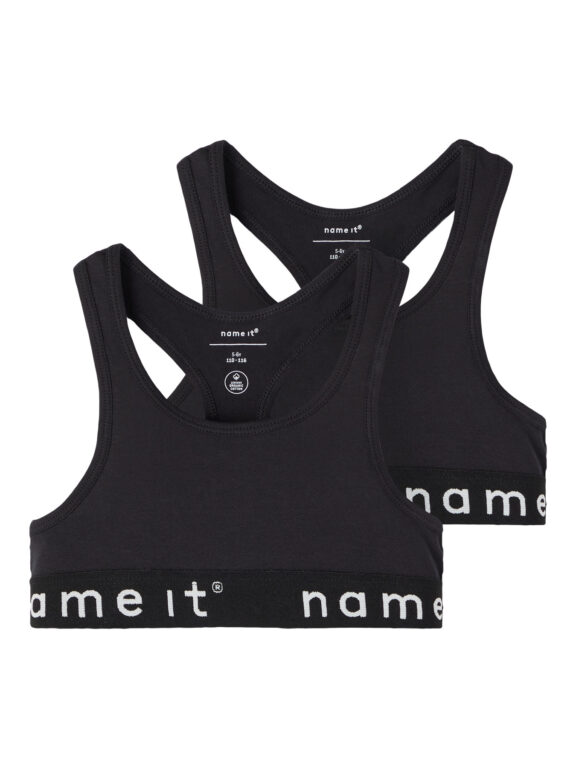 NAME IT 2-Pak Korte Toppe Black NAME IT 2-Pak Korte Toppe Black