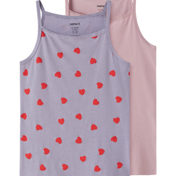 NAME IT 2-Pak Strop Toppe Lavender Hearts