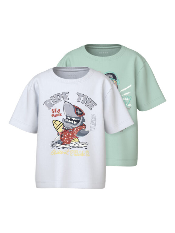 NAME IT 2-Pak T-shirts Vanyo Honeydew Bright White NAME IT 2-Pak T-shirts Vanyo Honeydew Bright White