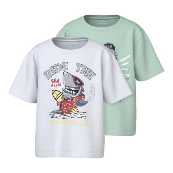 NAME IT 2-Pak T-shirts Vanyo Honeydew Bright White