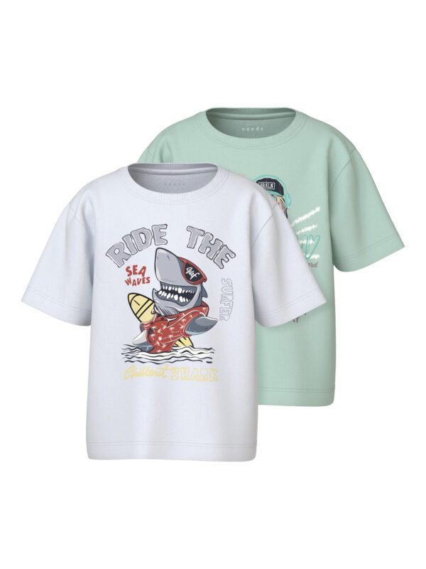NAME IT 2-Pak T-shirts Vanyo Honeydew Bright White NAME IT 2-Pak T-shirts Vanyo Honeydew Bright White
