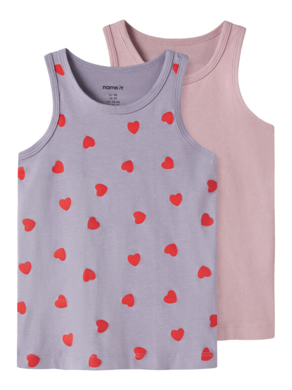 NAME IT 2-Pak Tank Top Lavender Hearts NAME IT 2-Pak Tank Top Lavender Hearts