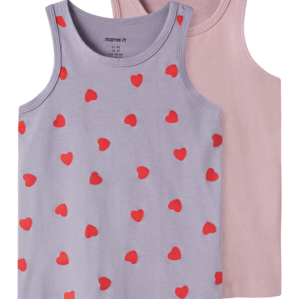 NAME IT 2-Pak Tank Top Lavender Hearts