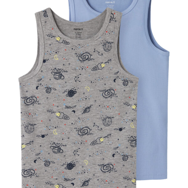 NAME IT 2-Pak Tank Toppe Grey Space