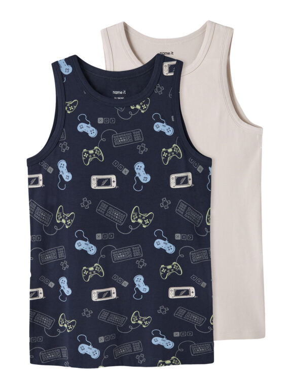 NAME IT 2-Pak Tank Toppe Navy Gamer NAME IT 2-Pak Tank Toppe Navy Gamer