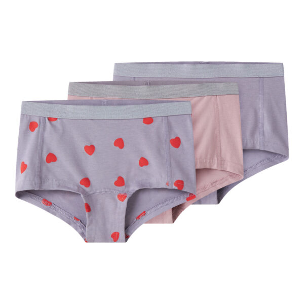 NAME IT 3-Pak Hipster Lavender Hearts
