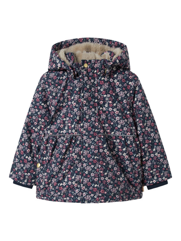 NAME IT Jakke Snow05 Blomster Dark Sapphire