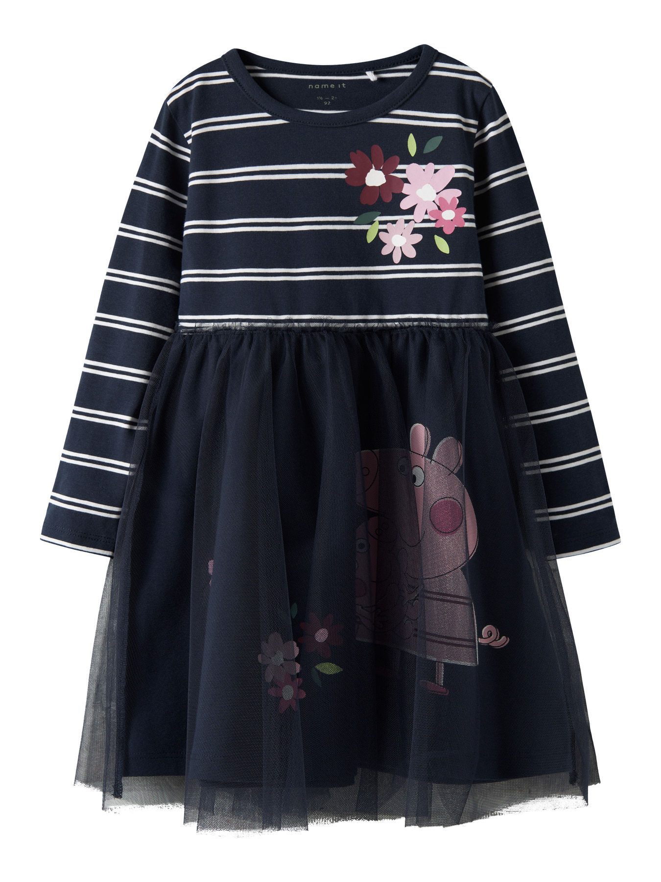 NAME IT Kjole Gurli Gris Orini Navy Blazer