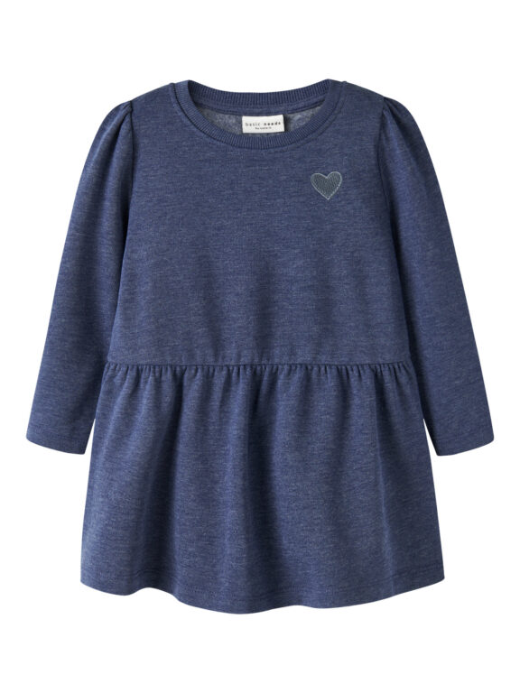 NAME IT Kjole Vima Blueprint Heart Embroidery NAME IT Kjole Vima Blueprint Heart Embroidery