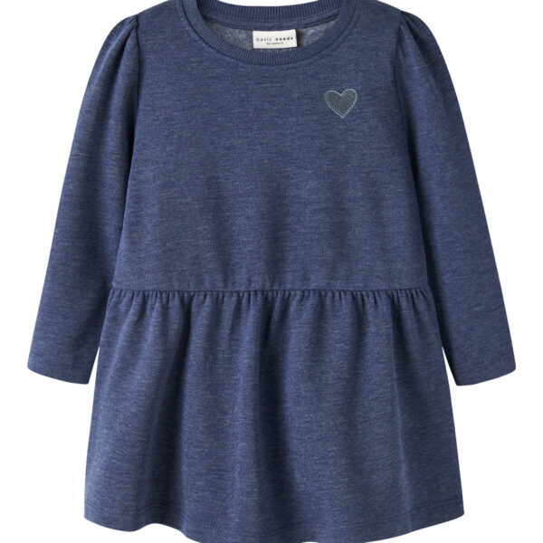 NAME IT Kjole Vima Blueprint Heart Embroidery