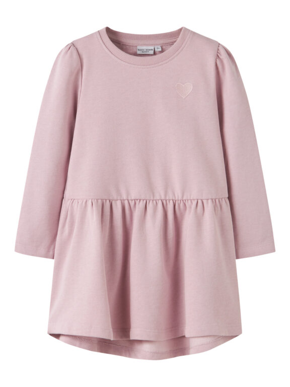 NAME IT Kjole Vima Burnished Lilac Heart Embroidery NAME IT Kjole Vima Burnished Lilac Heart Embroidery