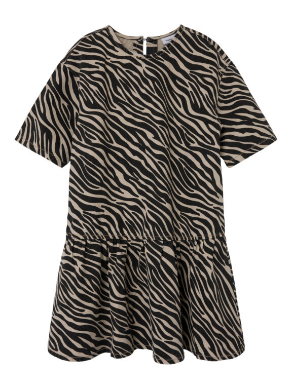 NAME IT Kjole Zebra Twill Cement Black Zebra NAME IT Kjole Zebra Twill Cement Black Zebra