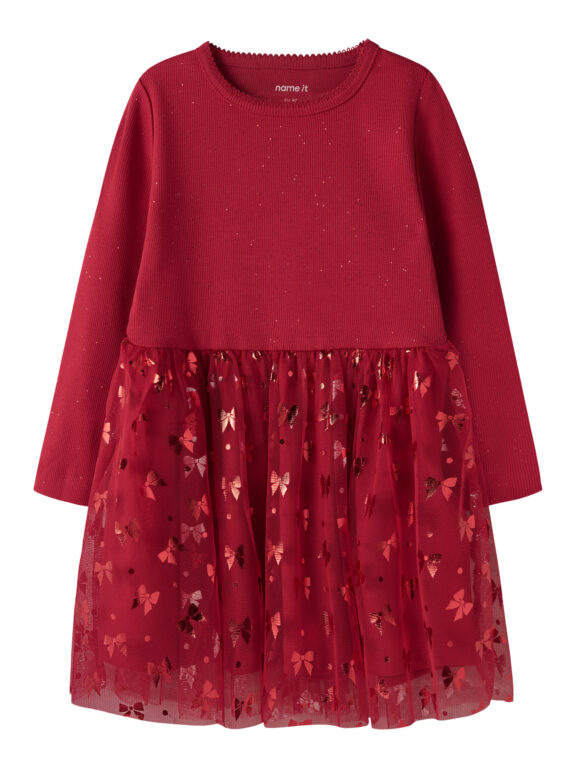NAME IT Langærmet Kjole Rosally Jester Red