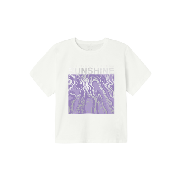 NAME IT Løs Kort T-Shirt Javase Bright White Purple