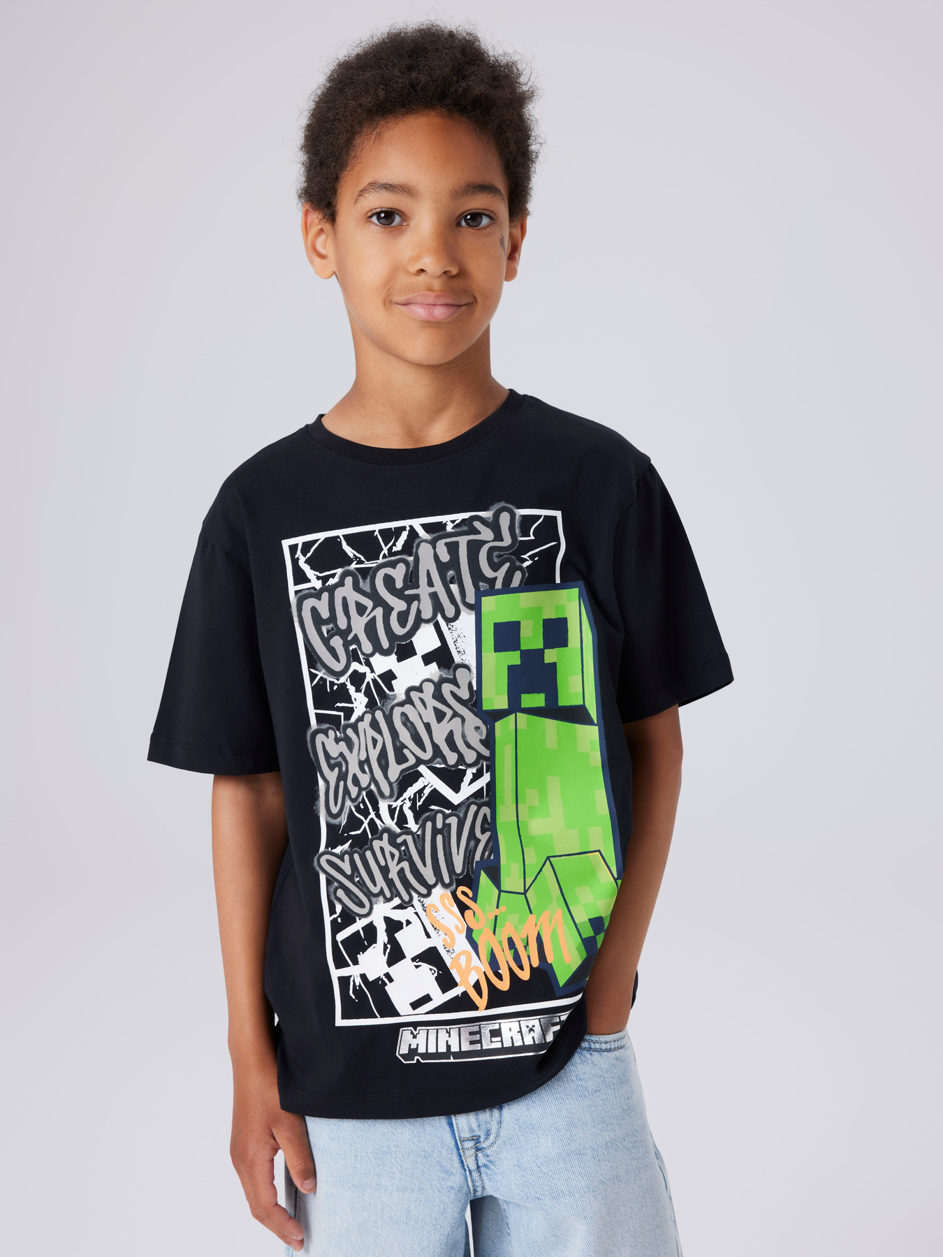 NAME IT Minecraft T-shirt Mase Black NAME IT Minecraft T-shirt Mase Black