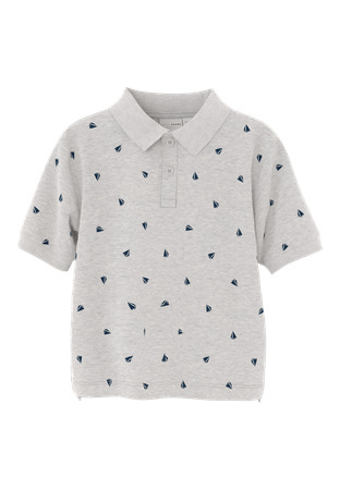 NAME IT Polo T-shirt Volo Light Grey Melange Boats