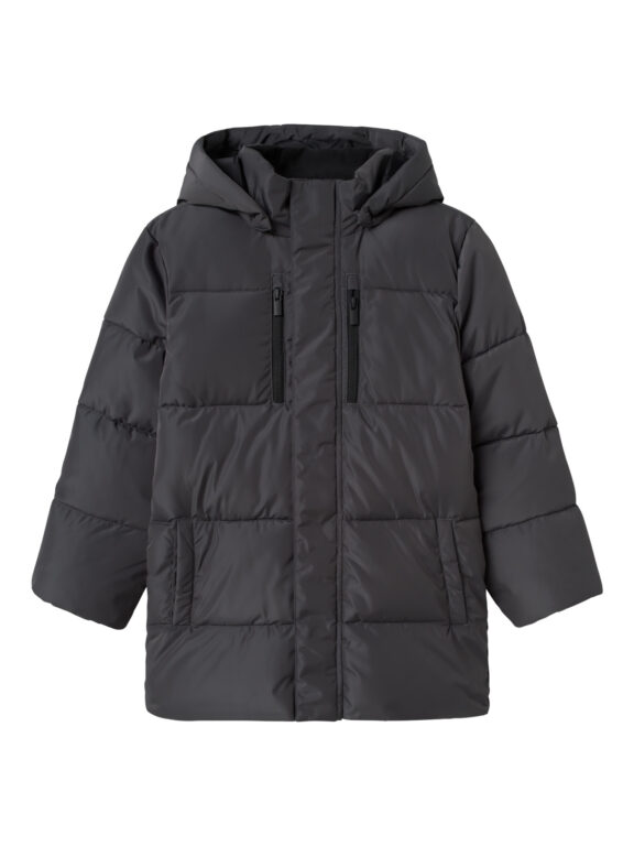 NAME IT Puffer Vinter Jakke Medow03 Grey Pinstripe NAME IT Puffer Vinter Jakke Medow03 Grey Pinstripe